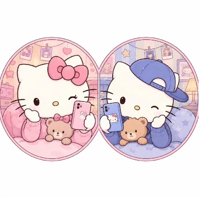 137+ avatar đôi Hello Kitty cute, hồng xinh, hot nhất