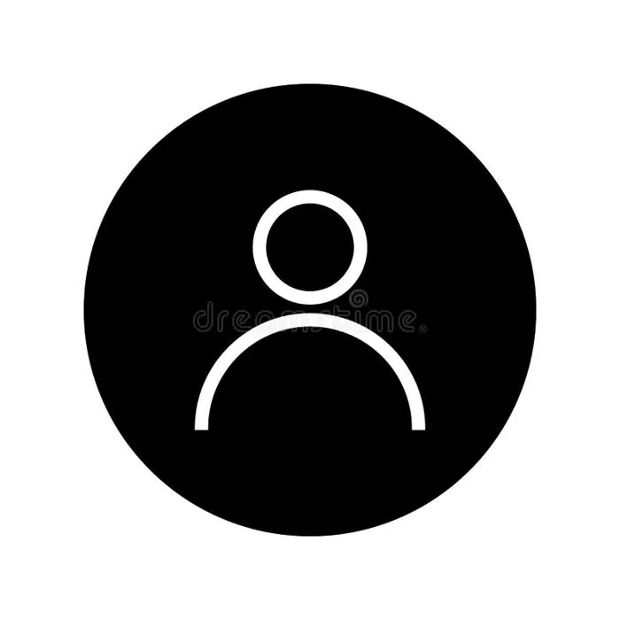 Avatar Icon on Black Round. Avatar Flat Symbol Stock Vector - Illustration  of graphic, label: 124920467