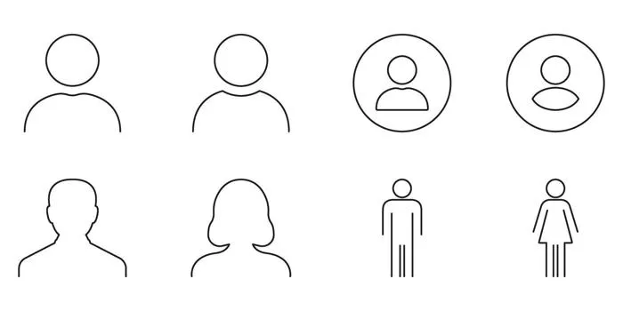 Minimalist User Avatar Line Icon Set. Basic Human Profile Avatars, Simple  Male and Female Head Outline Symbol Collection. Editable Stroke. Isolated  Illustration 71596920 Vector Art at Vecteezy