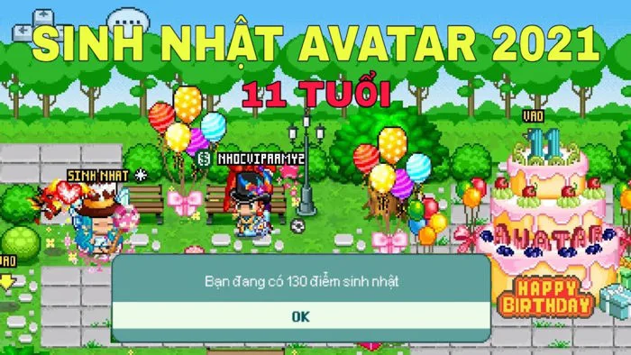 Sự kiện SINH NHẬT tuổi 11 game Avatar 2D Teamobi