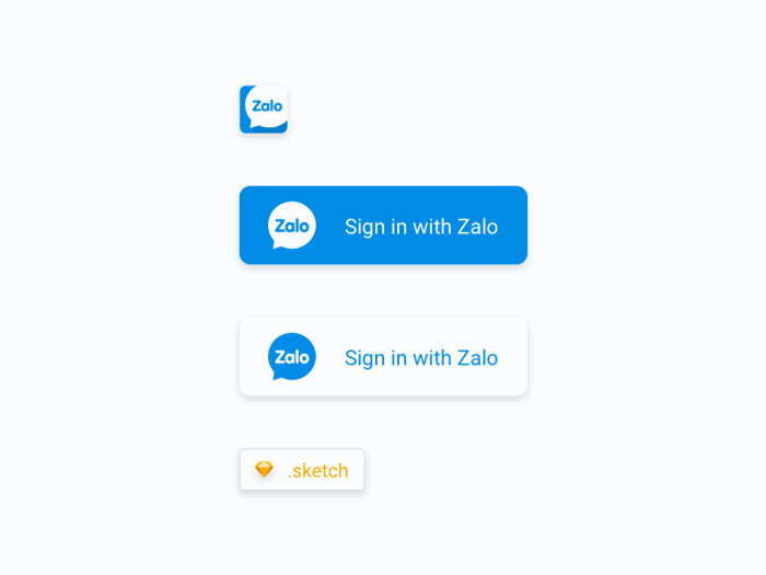 Zalo Logo & Sign In Buttons Freebie - Download Sketch Resource - Sketch Repo