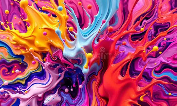 A High-resolution 8K Wallpaper with an Artistic Display of Multicolored  Paint Splashes Stock Image - Image of artwork, creative: 330231877