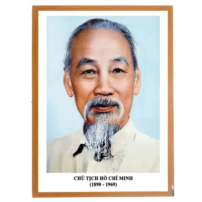 ẢNH CHÂN DUNG BÁC HỒ I Khung nhôm - Freeship