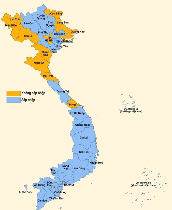 Bản đồ Việt Nam 34 tỉnh thành mới nhất 2026 chi tiết?