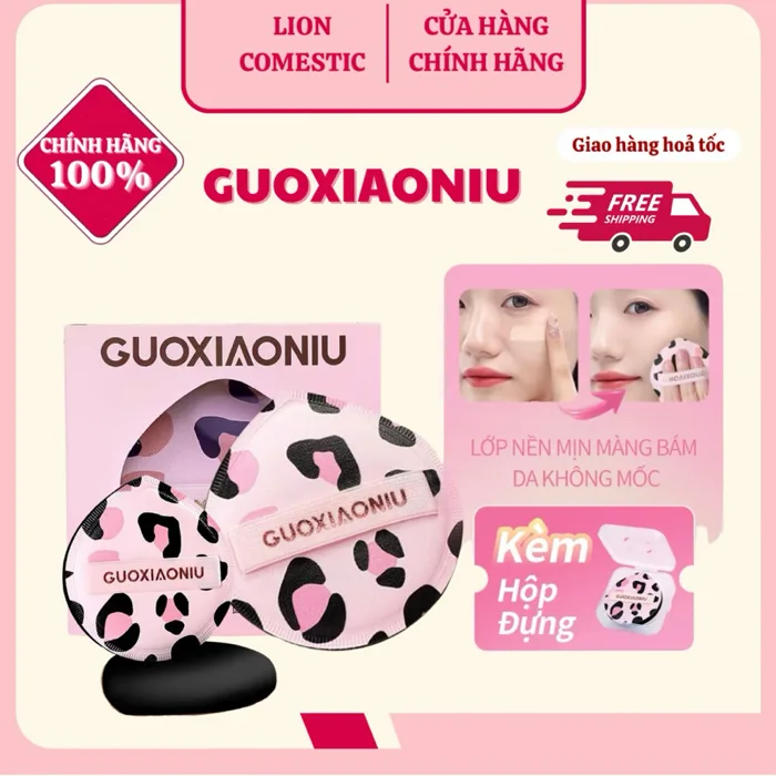 GUOXIAONIU] Mút Đánh Nền Hình Giọt Nước Báo Hồng Guoxiaoniu Chất Siêu Mềm  Mịn Kèm Hộp Thoáng Khí Dùng Ướt Và Khô | Shopee Việt Nam