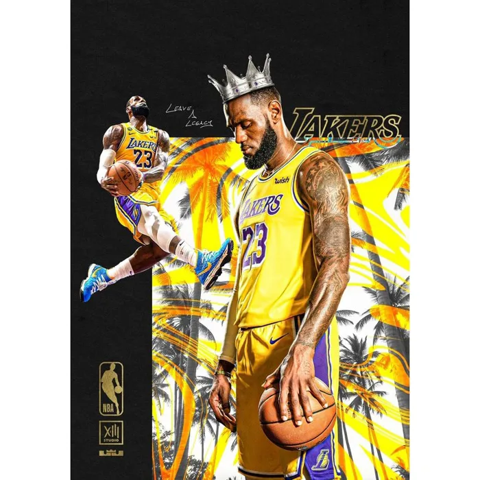 (X117) Poster Bóng Rổ NBA - Áp Phích Dán Tường Hình Cầu Thủ Bóng Rổ Lebron  James có sẵn keo dán