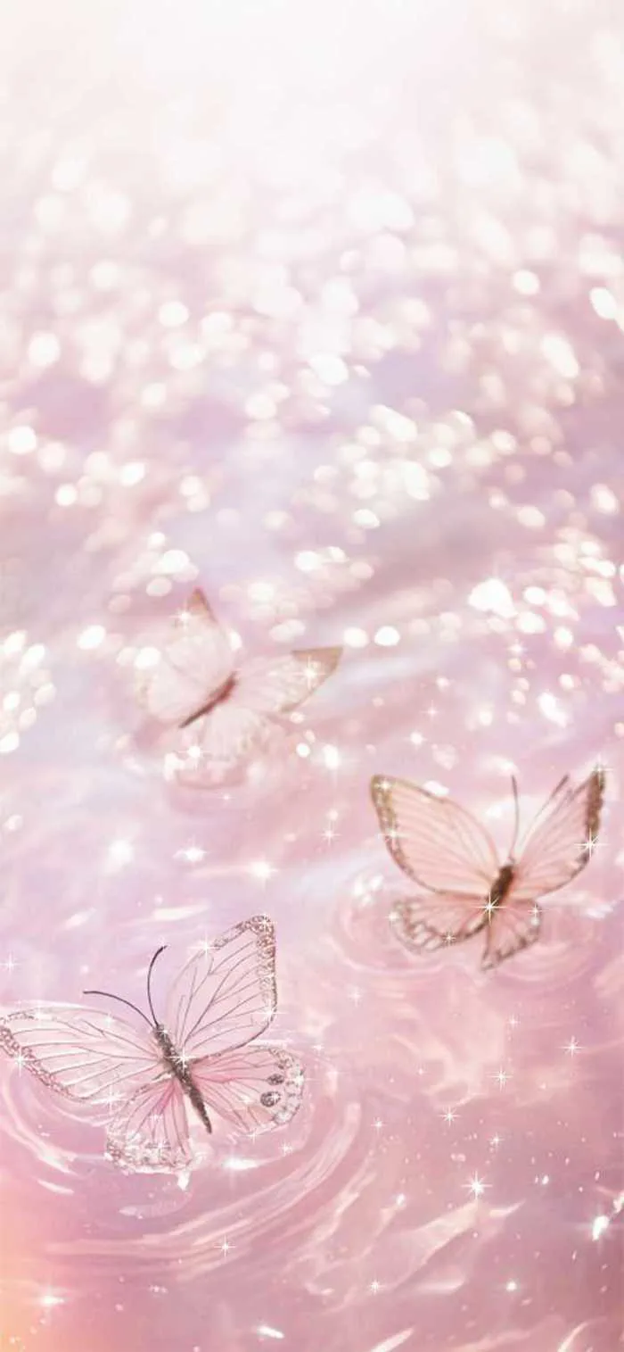 Hình nền bướm và sao màu hồng lấp lánh Hình nền [391fc3822f6b4fc9bdc7] của  Wallpaper HD | WidgetClub