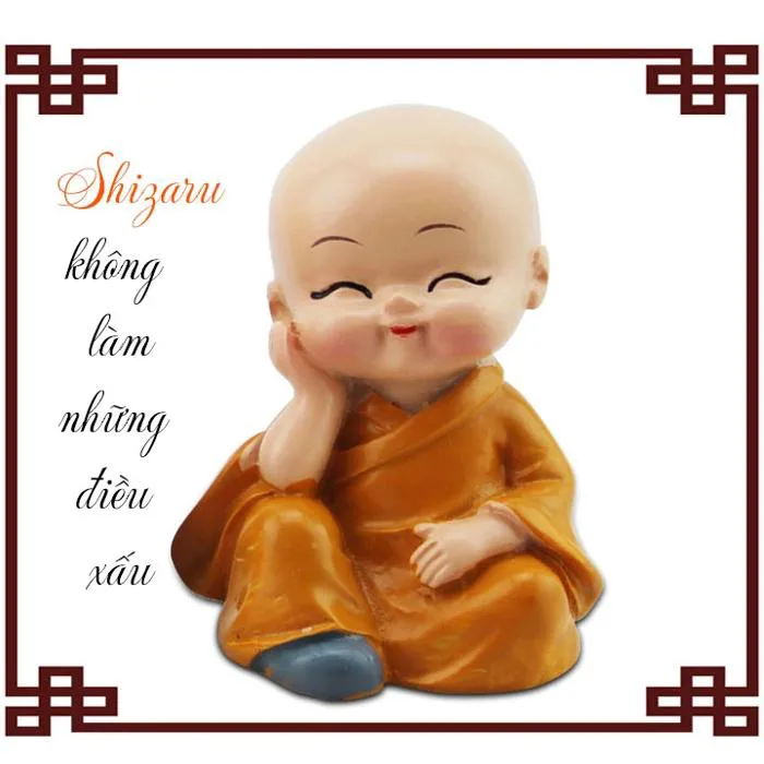 Bộ Tượng 4 Chú Tiểu Tứ Không Trang Trí Xe Hơi, Tiểu Cảnh, Bàn Làm Việc