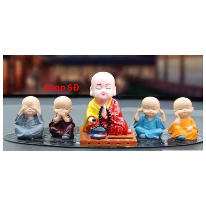 Bộ 5 Chú Tiểu Dễ Thương – Thầy Tu Gõ Mõ Năng Lượng Mặt Trời – Chiêu Tài  Chiêu Phúc | Shopee Việt Nam