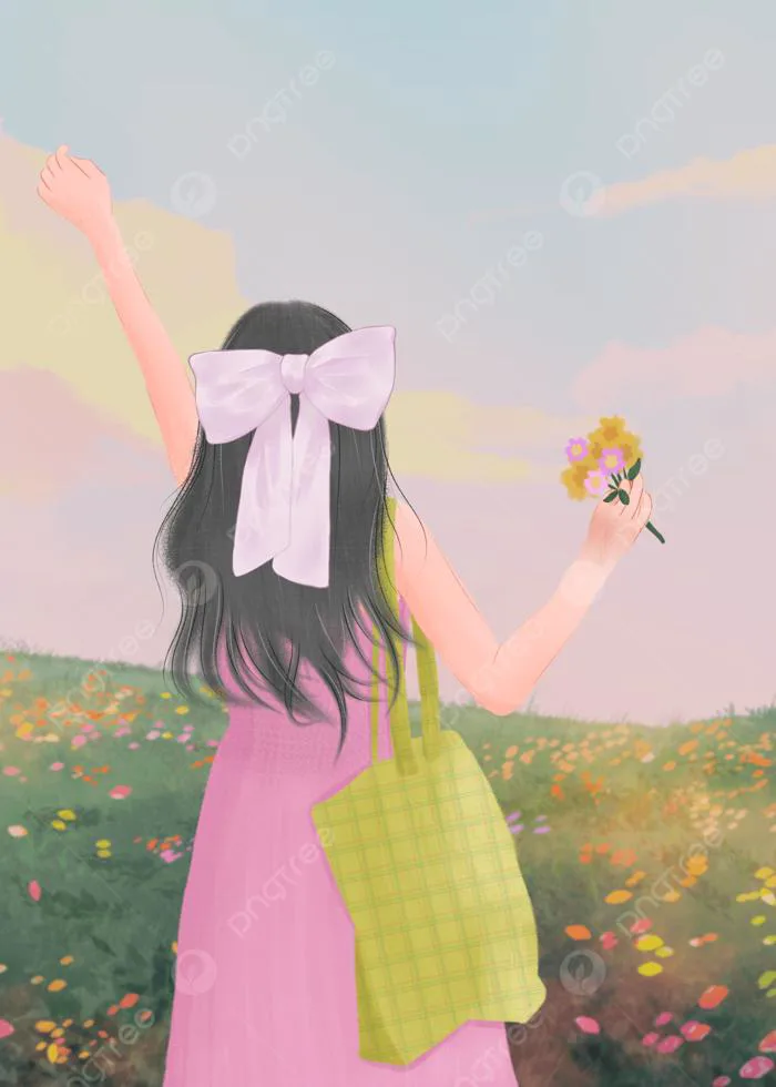 Nền Một Cô Gái Giữa Hoa Hình Nền Cho Tải Về Miễn Phí - Pngtree