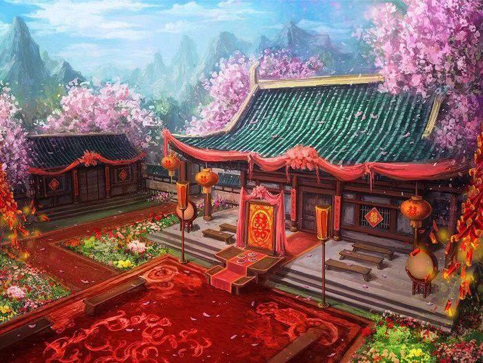 Bức tranh phong cảnh cổ trang đẹp đến nao lòng Bức tranh phong cảnh cổ trang đẹp đến nao lòng