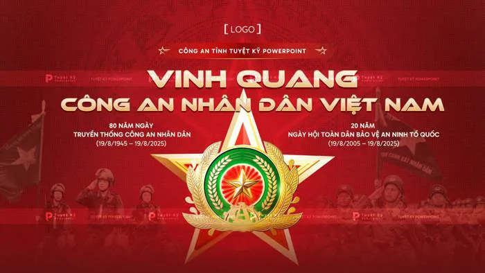 Mẫu Backdrop/Banner Ngày truyền thống Công An Nhân Dân Việt Nam - Tuyệt Kỹ  Powerpoint