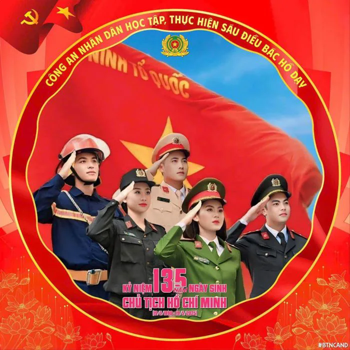 Thay avatar và ảnh bìa trang cá nhân hướng tới sinh nhật Bác Hồ Công an  tỉnh Điện Biên