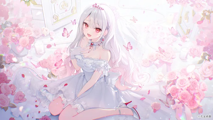 Hình nền 4K Vườn Hồng Công Chúa Anime Đỏ Mặt | 4043x2275 | Wallpaper Alchemy