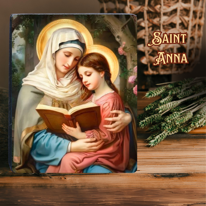Tranh Công Giáo Hình Ảnh Bà Thánh Anna | Tranh Gỗ Công Giáo Đẹp & Ý Ng –  Beati.vn