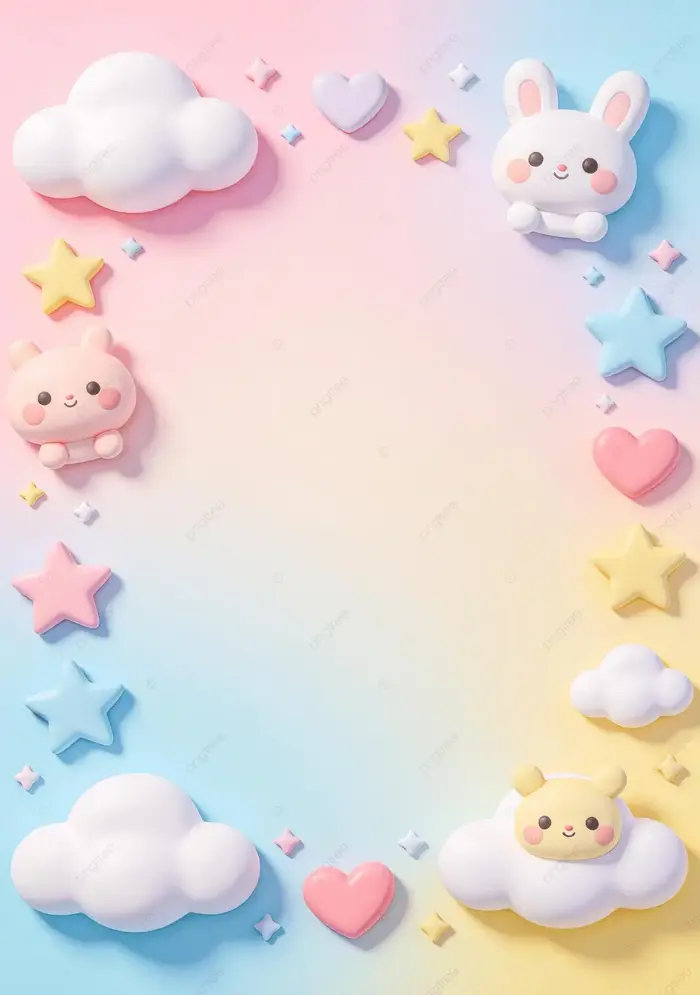 Hình Nền Dễ Thương Với Hiệu ứng Chuyển Màu Hồng Và Xanh Dương Cùng Những  đám Mây Hình động Vật Hoạt Hình Hình Nền Cho Tải Về Miễn Phí - Pngtree