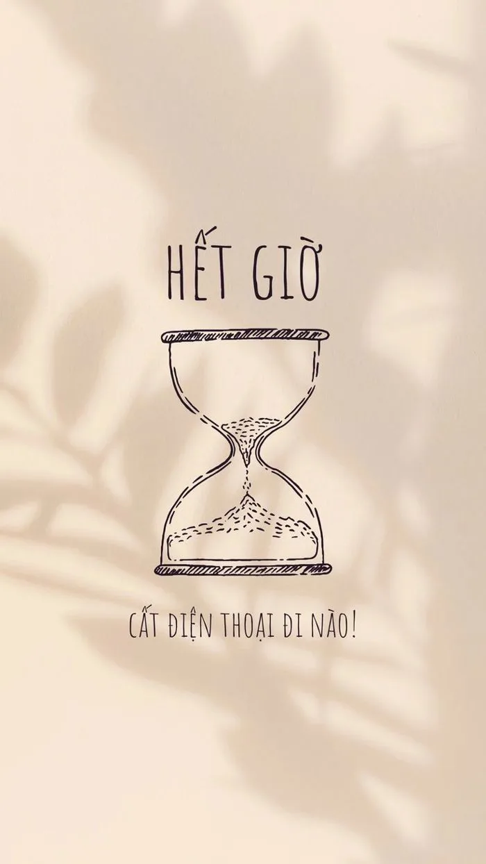 Màu Be Đồng Hồ Cát Hình Nền Nhắc Nhở Cất Điện Thoại – Mẫu từ Canva