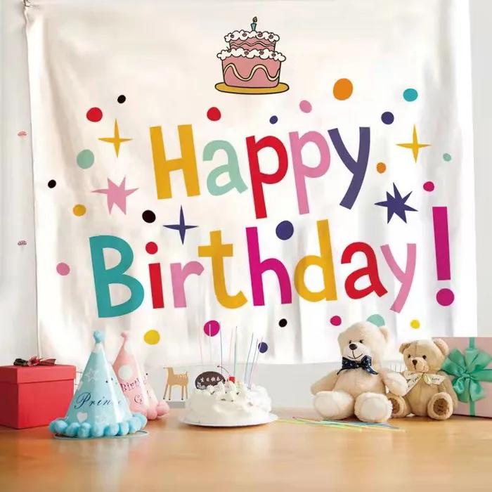 Phông nền background Happy Birthday trang trí sinh nhật cho em bé,người  lớn, baner-thảm treo tường phong cách Hàn Quốc | Shopee Việt Nam
