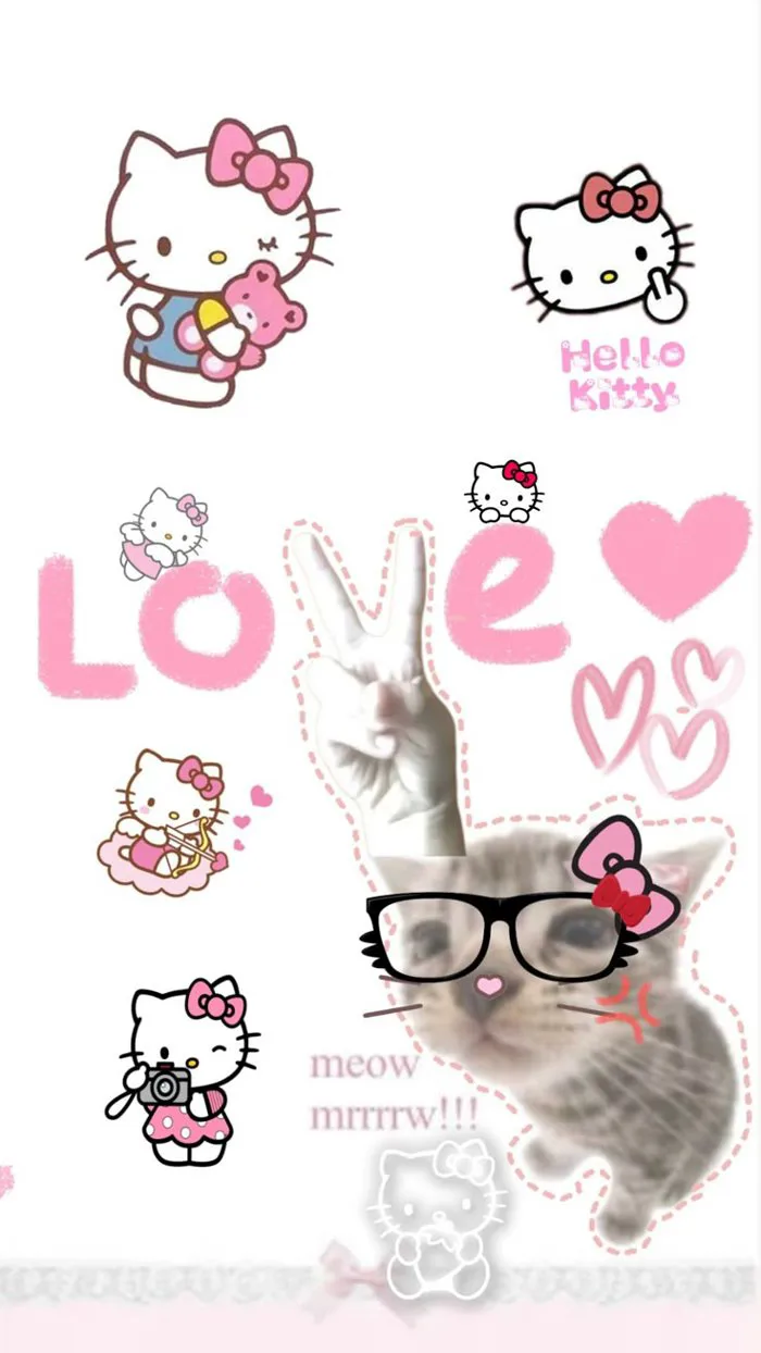 hình nền Hello kitty Love ctee😍🐽