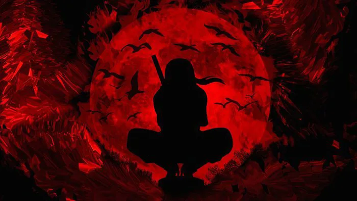 Hình Nền Itachi Uchiha Trăng Đỏ 4K | 3840x2160 | Wallpaper Alchemy
