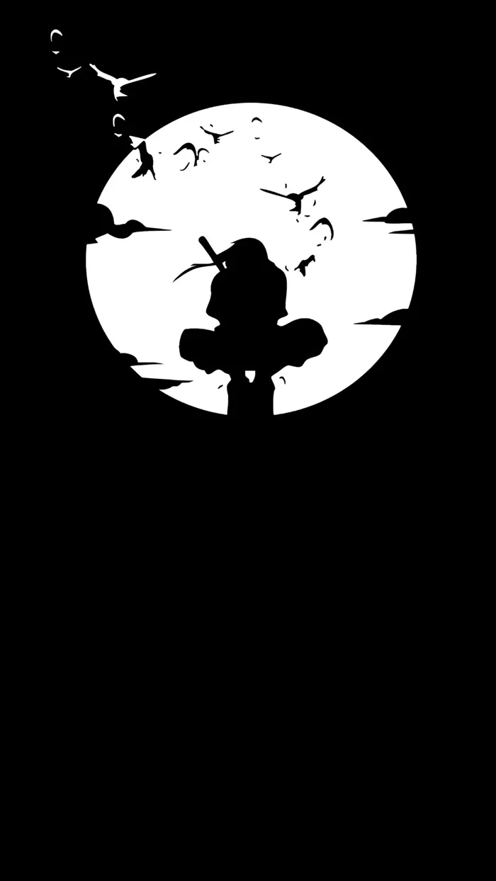 Hình Nền 4K Bóng Silhouette Itachi Uchiha Dưới Ánh Trăng | 2208x3924 |  Wallpaper Alchemy