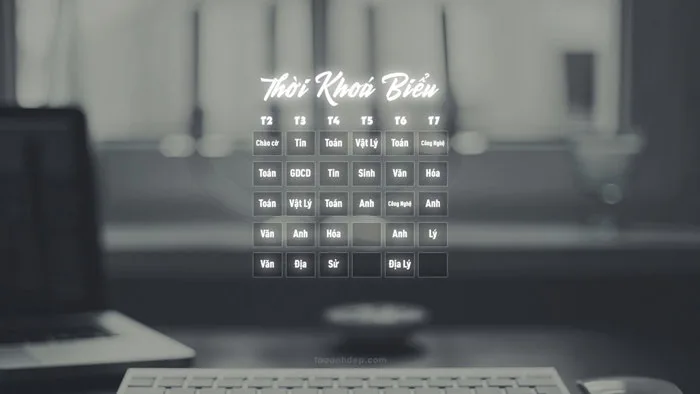 Tạo hình nền Thời khoá biểu cho Máy tính