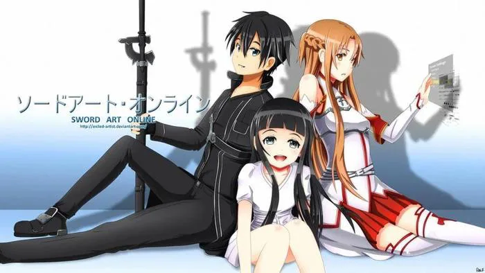 Hình nền Sword Art Online với Yui, Kirito và Asuna - Do Exiled-Artist làm :  r/swordartonline