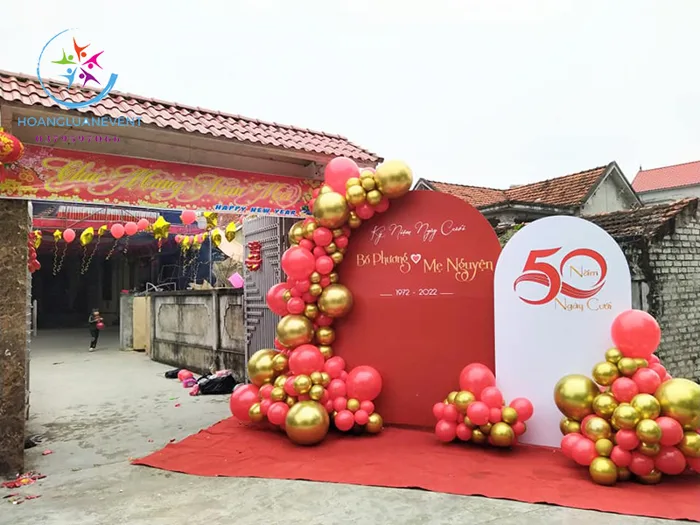 Decor phông nền kỷ niệm 50 năm ngày cưới