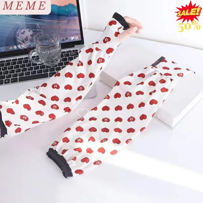 MEME-Găng tay chống nắng thời trang xỏ ngón tay dài rộng họa tiết xinh xắn  | Lazada Việt Nam