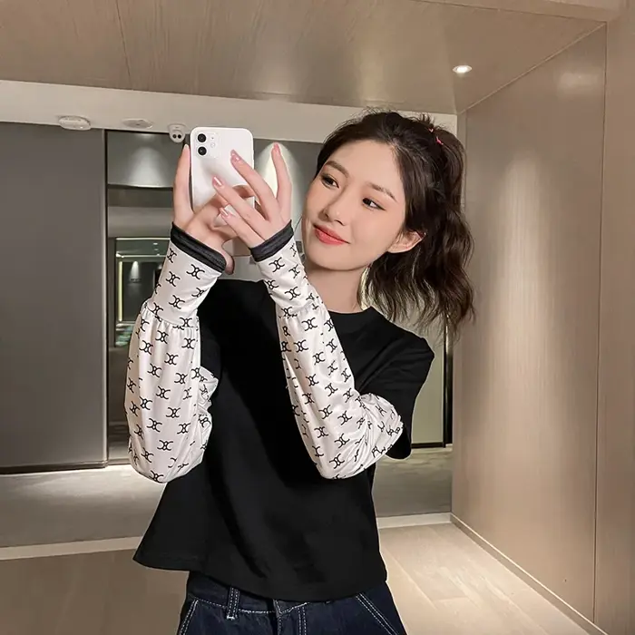 MEME-Găng tay chống nắng thời trang xỏ ngón tay dài rộng họa tiết xinh xắn  | Lazada Việt Nam