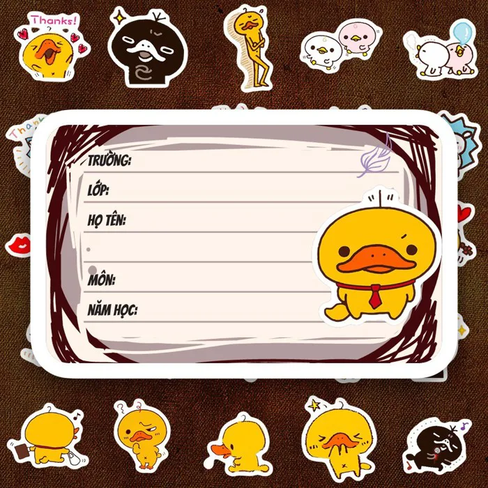 176 Nhãn Vở IN LASER Meme Vịt Con Vịt Vàng Hài Hước Cute Dễ Thương Dán Vở  Tập Sổ Tay Học Sinh | Shopee Việt Nam