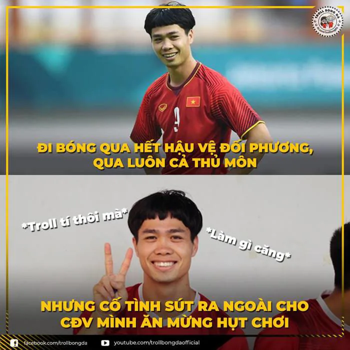Chết cười với loạt ảnh chế của dân mạng sau bàn thắng hụt của Công Phượng