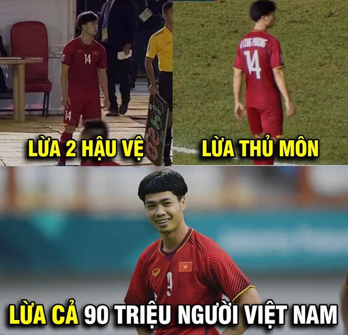Chết cười với loạt ảnh chế của dân mạng sau bàn thắng hụt của Công Phượng