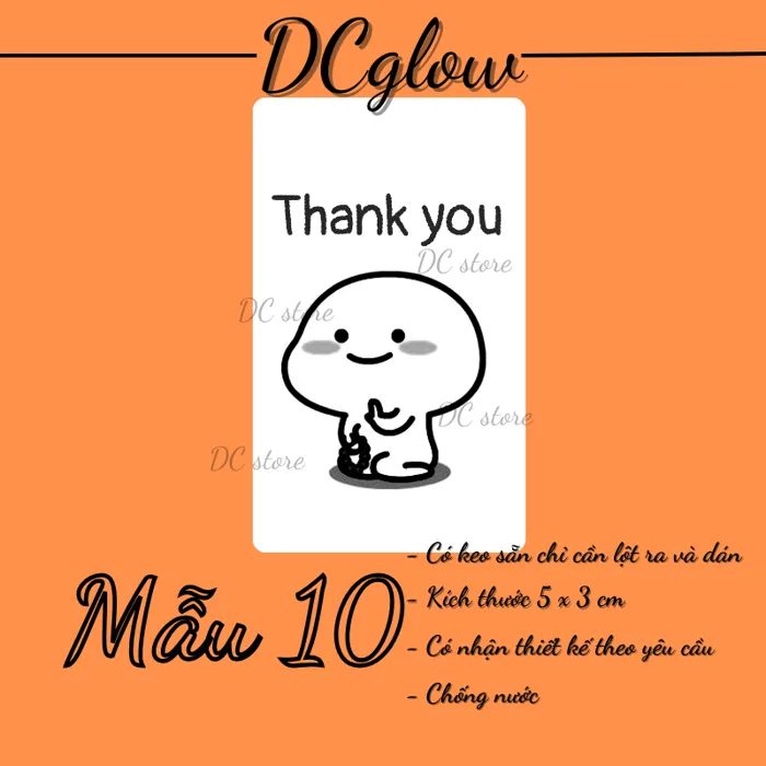 Tem nhãn dán 30x50cm DỄ THƯƠNG, sticker niêm phong có keo dán túi giấy,  thùng carton, gói hàng, meme cảm ơn thank you | Shopee Việt Nam