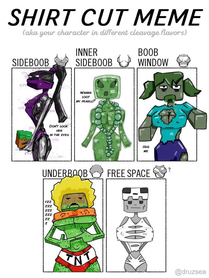 Shirt cut Minecraft meme - Finished Artworks - Krita Artists