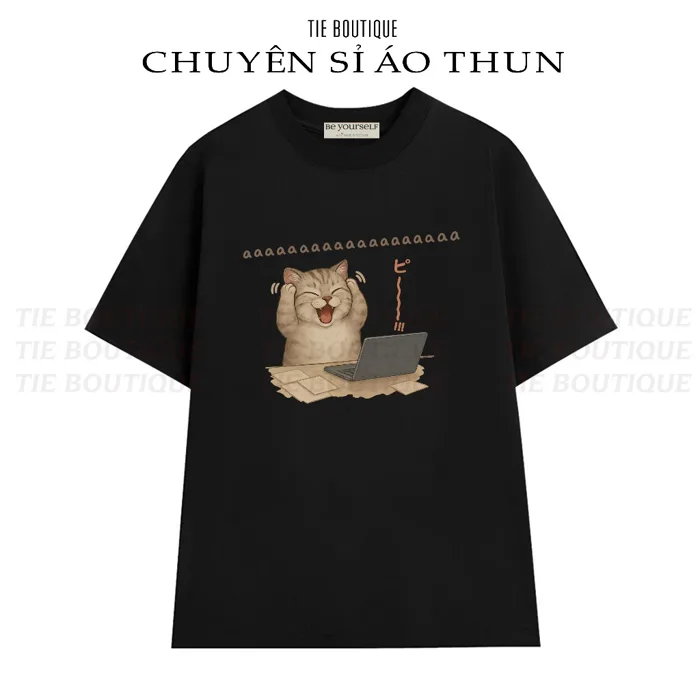 Áo Thun In Hình Mèo Ôm Đầu Đau Khổ aaaaaa, Áo Phông Công Sở Meme Hài hước  Nam Nữ Hot Trend | Shopee Việt Nam