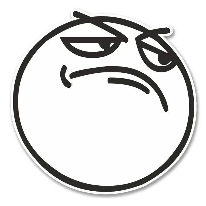 2 x 10cm Meme Face Head Vinyl Sticker Funny Joke Computer Smile Car Bike  #6155