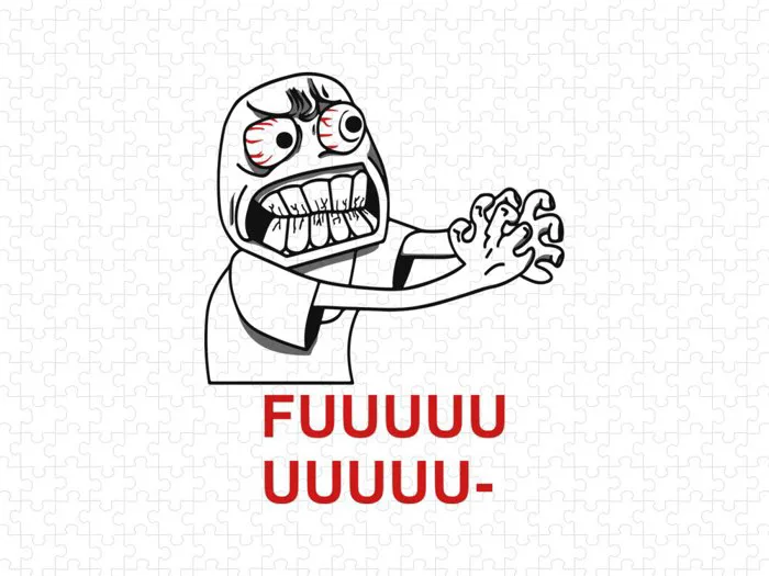 Rage Guy Angry Fuu Fuuu Fuuuu Rage Face Meme T-Shirt Face Troll Face Man  Grabbing Internet Meme Rage Jigsaw Puzzle