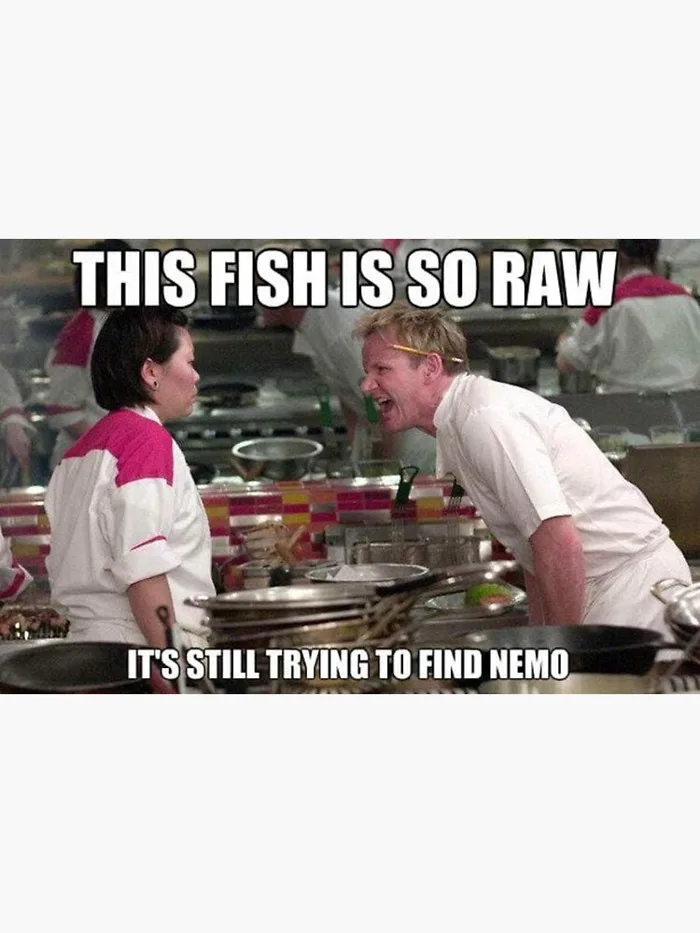 Funny Fish meme from gordon ramsay Sticker