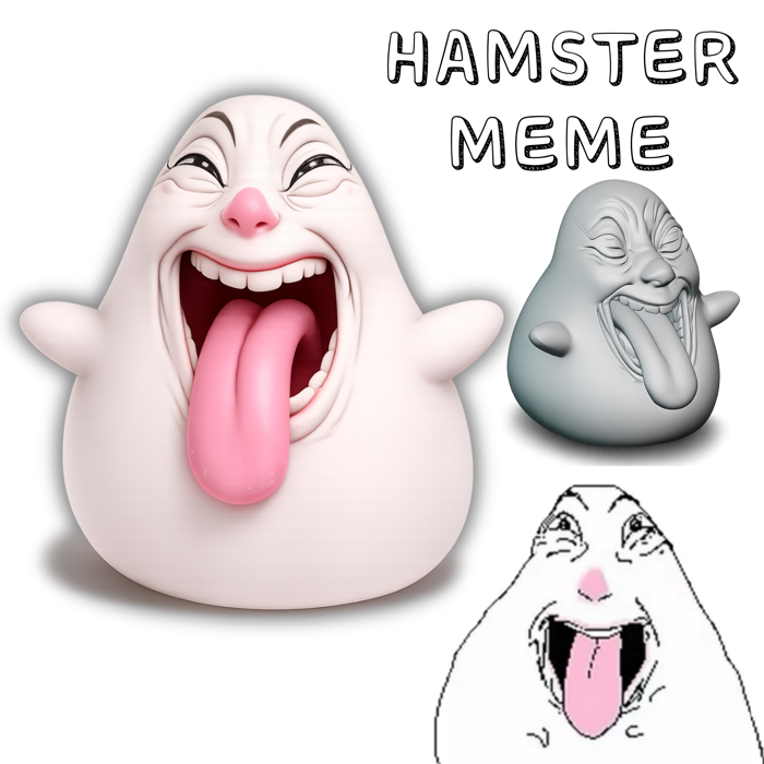🐹 Hamster Meme (Tongue Out) - 3D・ STL File for 3D printing・Cults