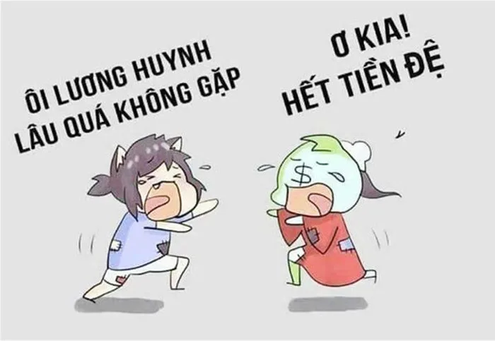 Tổng hợp meme hết tiền hài hước