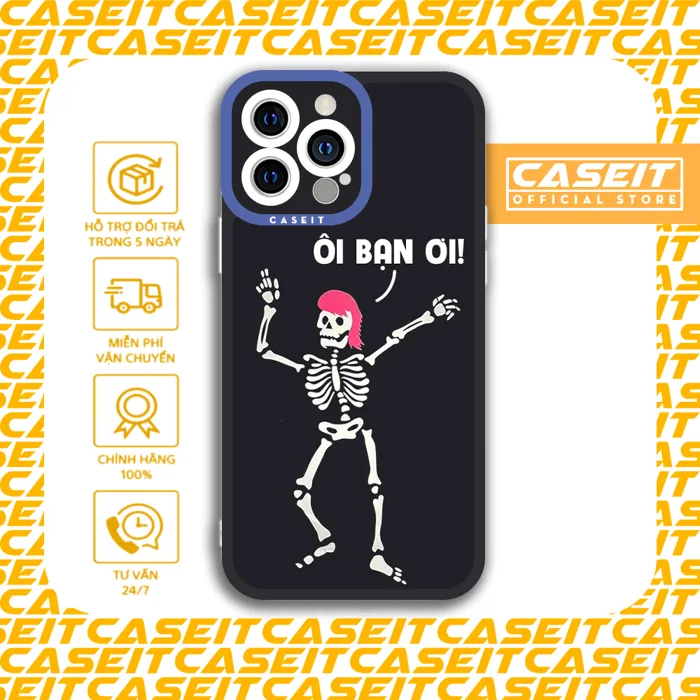 Ốp lưng iphone cạnh vuông Caseit Khá Bảnh skull ôi bạn ơi meme bộ xương  nhảy múa x/11/12/13/14/pro/max/plus/promax | Shopee Việt Nam
