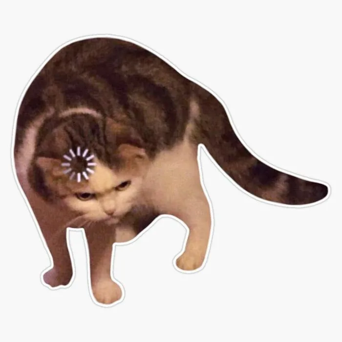 Leyland Designs Cat Loading Icon Meme Sticker Outdoor Rated Vinyl Sticker  Decal for Windows, Bumpers, Laptops or Crafts 5