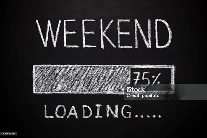 Black And White Chalkboard Meme Weekend Loading At 75 Stock Photo -  Download Image Now - iStock