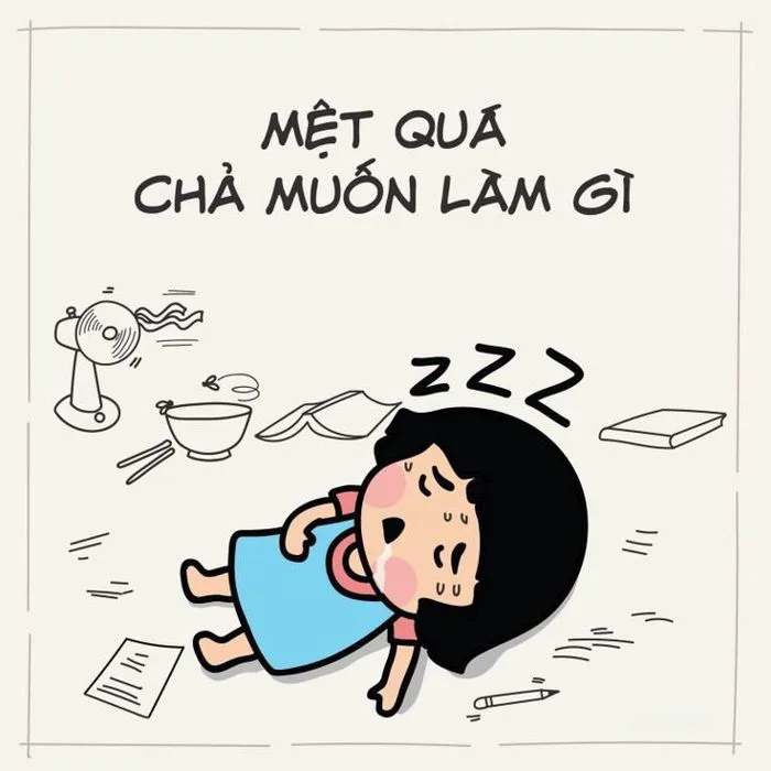 Tổng hợp hình ảnh mệt mỏi đáng yêu nhất