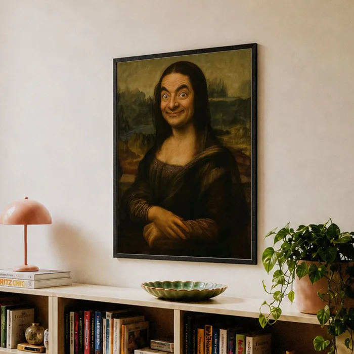 Rowan Atkinson's iconic Mr. Bean face hilariously replaces Mona Lisa in  this vintage pop art meme.