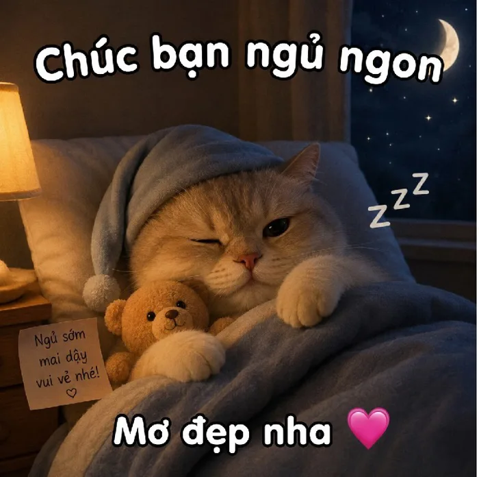 152+ ảnh mèo chúc ngủ ngon meme cực đỉnh, xu hướng 2026