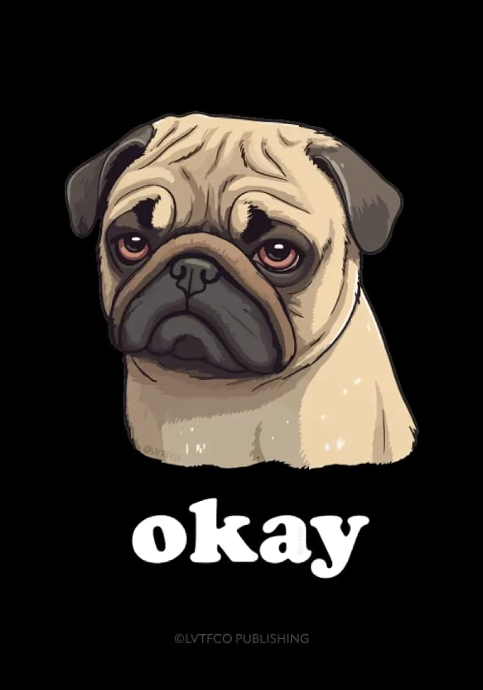 Okay: Funny Pug Meme Notebook Journal Cute Dog Theme Humor: Publishing,  LVTFCO: Amazon.com: Books