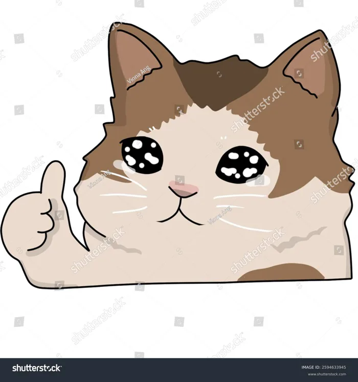 Funny Cat Meme Crying Ok Cat Stock Illustration 2594633945 | Shutterstock