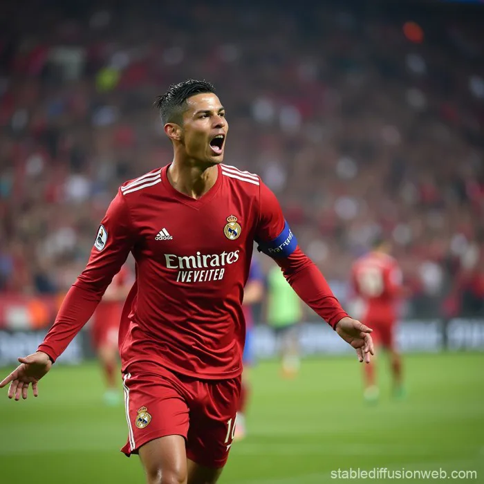 the joy of cristiano ronaldo s famous goal suuu as the face of a meme  Prompts | Stable Diffusion Trực tuyến